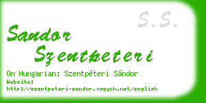 sandor szentpeteri business card