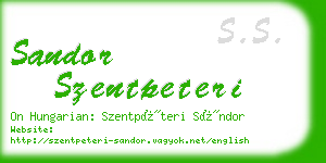 sandor szentpeteri business card